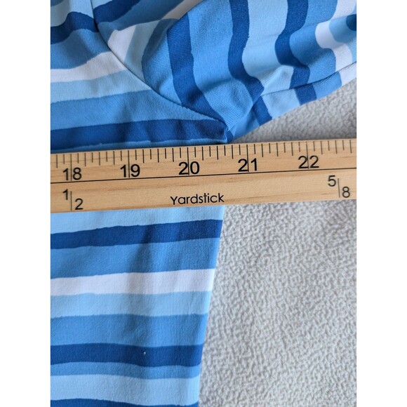 J. McLaughlin Wavesong Blue Striped Catalina Cloth Top Blouse Shirt Size XXL - Picture 6 of 7